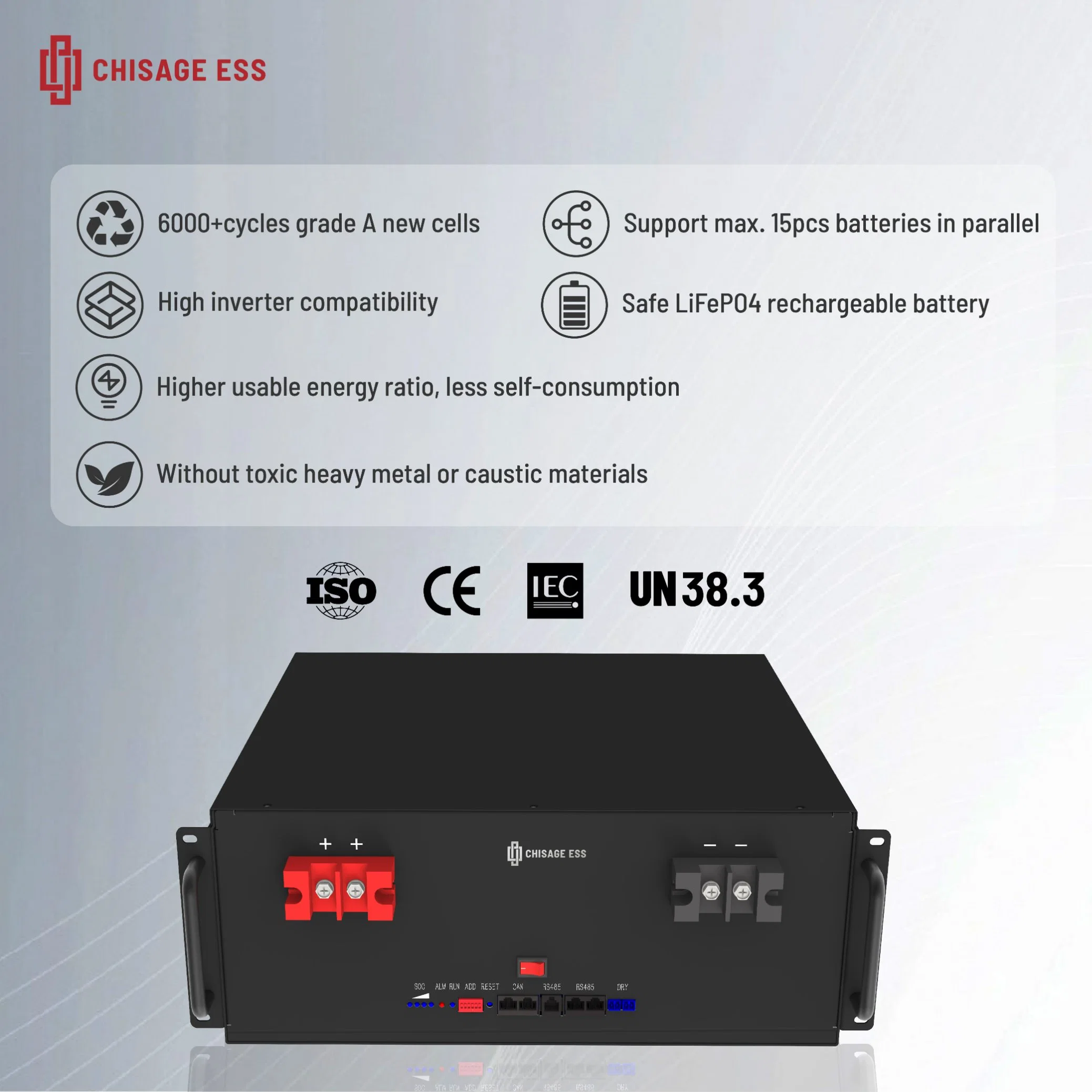 Chisage ESS 48V/51,2V Lithium-Ionen-Akku mit hoher Entladerate