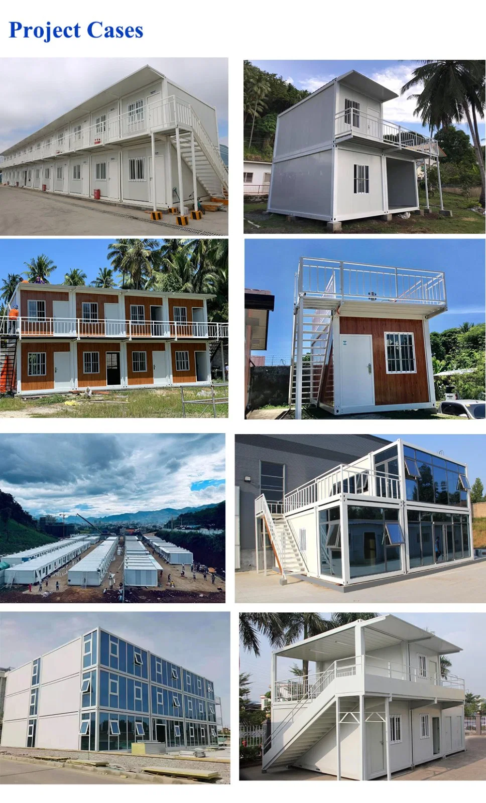 2 Pisos Baratos de Baja Costo Buena Calidad Casas Móviles Modulares de Estructura de Acero Personalizadas Casa Contenedor Oficina Prefabricada Edificio Prefabricado