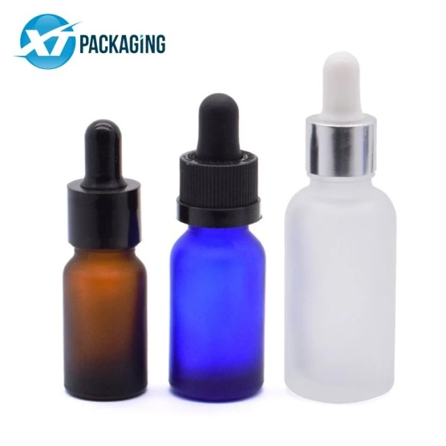 10ml 30ml 50ML 100ml Negro Azul Blanco color ámbar claro cabello esencial gotero aceite Botella de vidrio con tapa de bambú Wholesale/Supplier