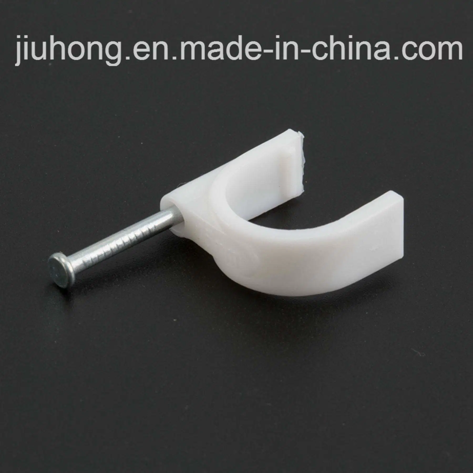 Steel Nail Round Cable Clip with White and Black Color