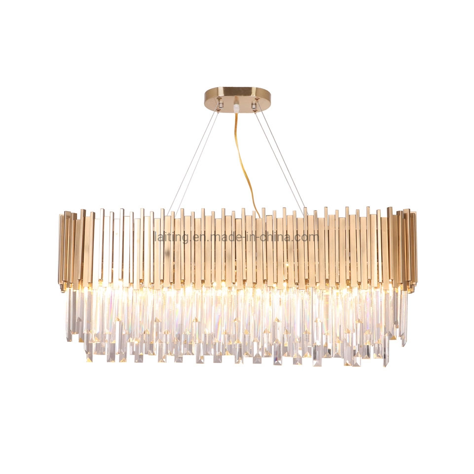 Rectangular Luxury Post Modern Chandeliers K9 Crystal Pendant Light Guzhen Hanging Lights Decorative Lighting