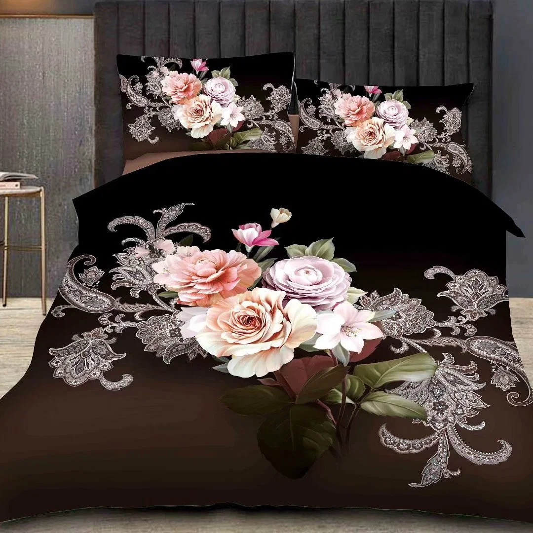 100% Polyester Microfiber Wholesale/Supplier 3D Bedding Set 80GSM- 110 GSM 4-6 Pieces Printed Bed Sheet Set