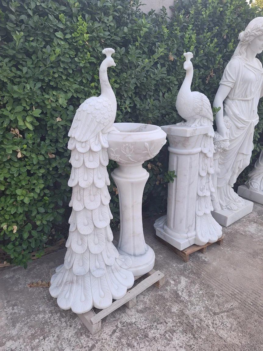 Handmade Garden Sculpture Natural Stone Marble Flowerpots for Sale (SYFP-065)