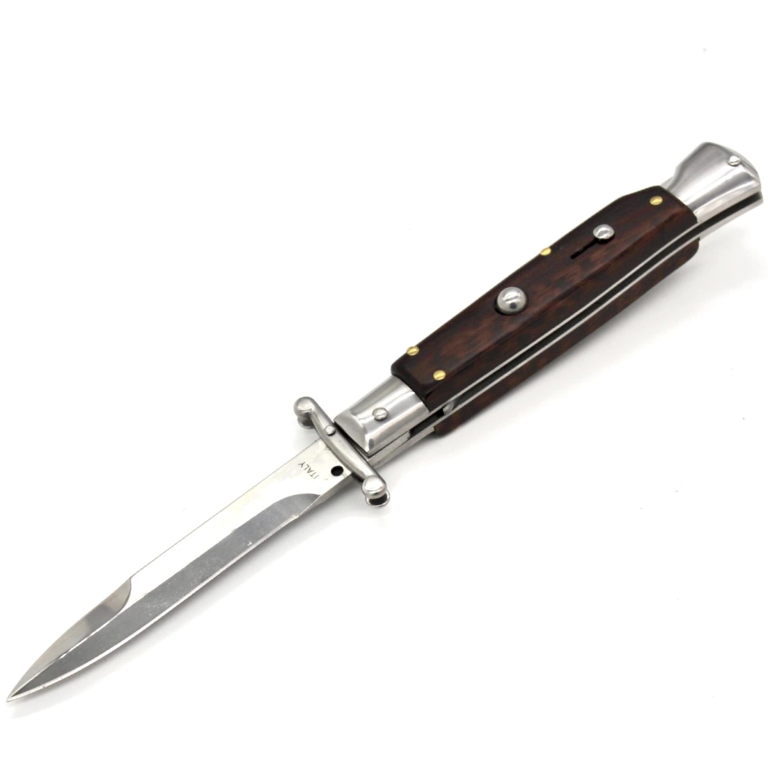9'' T-One47 Swinguard Automatic Otf Knife Stainless Steel Knife Wood Handle