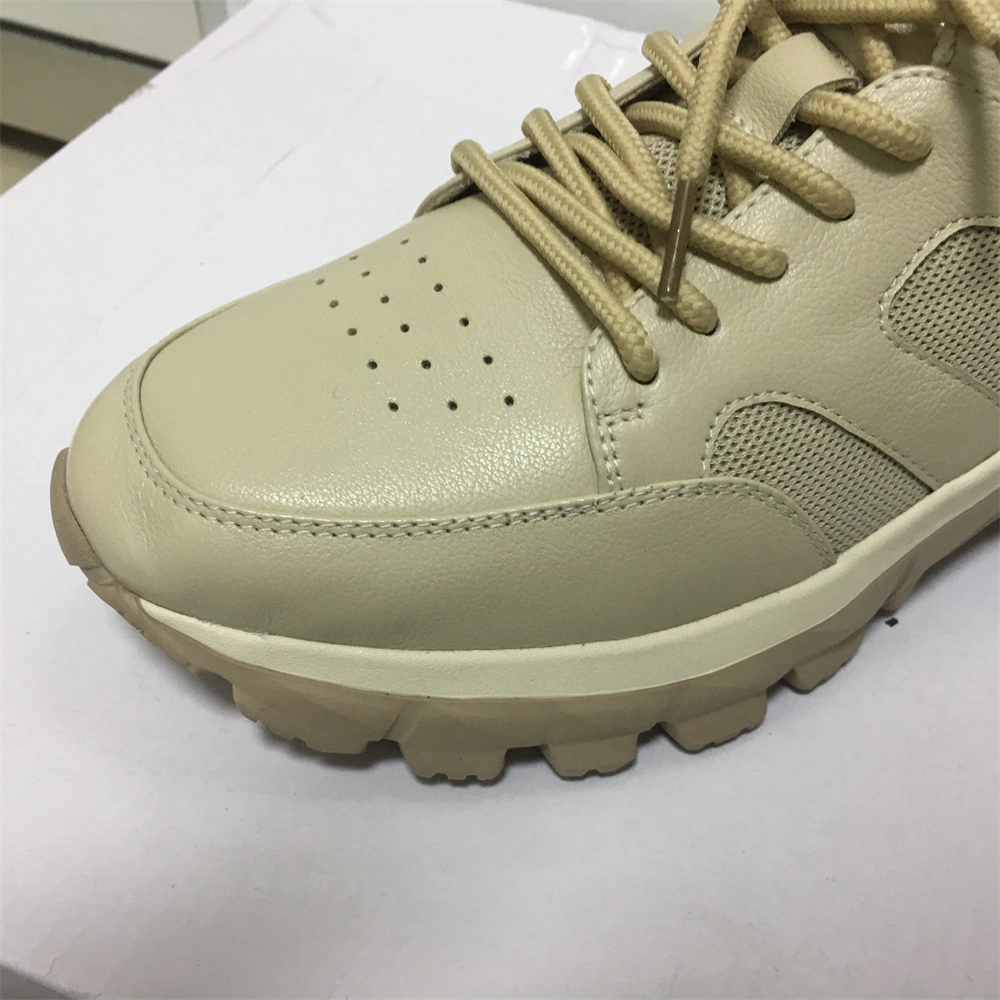 Lxg, Outdoor Training Beige Sport Shoes with Air Hole Design Wear Resistant Rubber Outsole Fashion Running Shoes HSS443