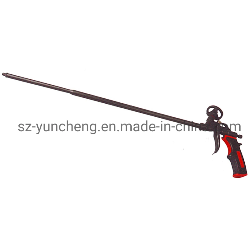 Entire Metal Surface PTFE Coating Foam Gun with 500mm Long Barrel for Special Purpose, All Purpose Long Barrel Spray Foam Dispensing Gun with Rubber Handle