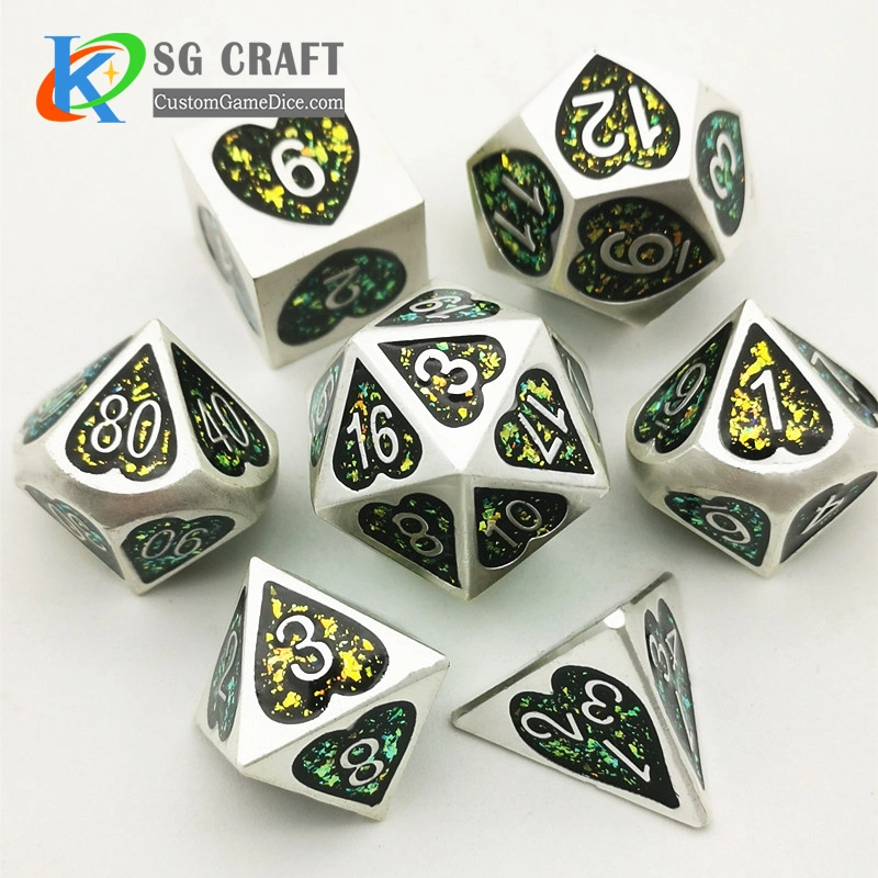 Wholesales Stock Customize Your Favourite Color Hard Enamel Three Colors Metal Dice for Game Coloured Metal Dice, Metal Enamel Dice