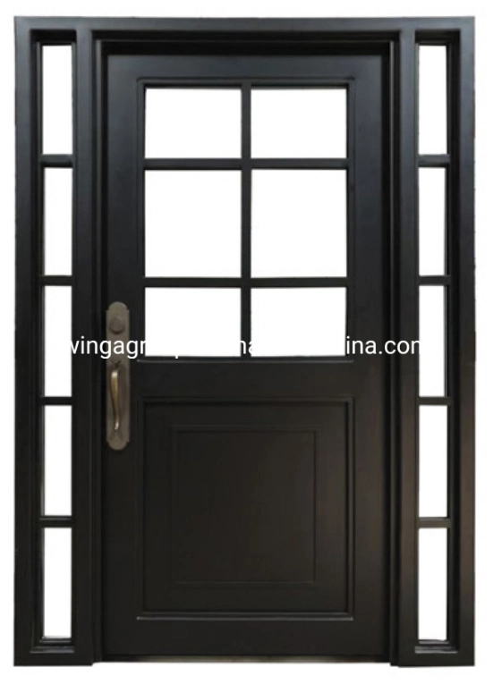 Interior Grid Wrought Iron Glass Door Security Steel Metal Gate