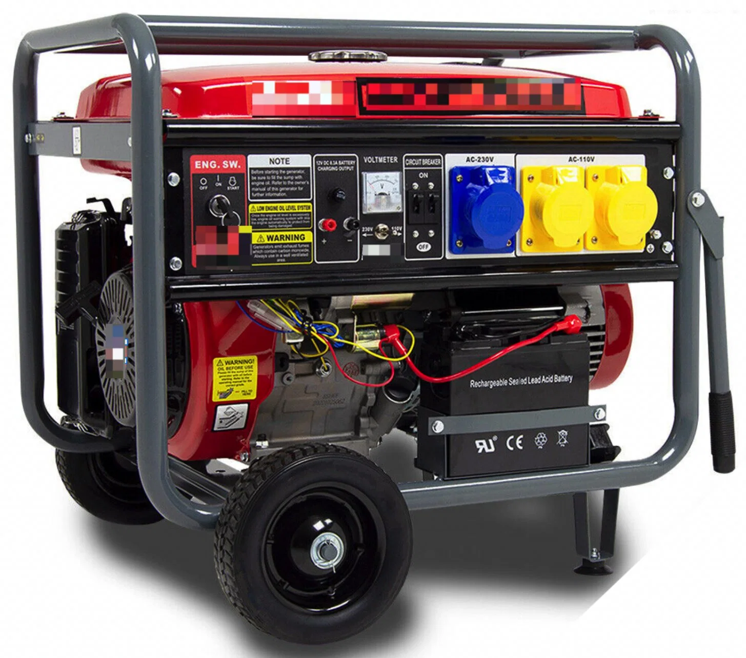 13kVA de doble combustible gasolina generador de carburador 188F 10kw 9kw a 15kw 17kw Max Portable Generador Monofásico de rueda