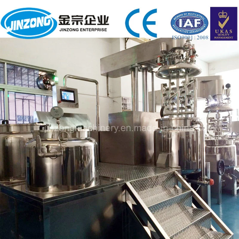 Jinzong Factory Mannufacturer Stainless Steel Electric Heating Upper Emulsifying Mixer Machine with Homogenizer for Cosmetic Food