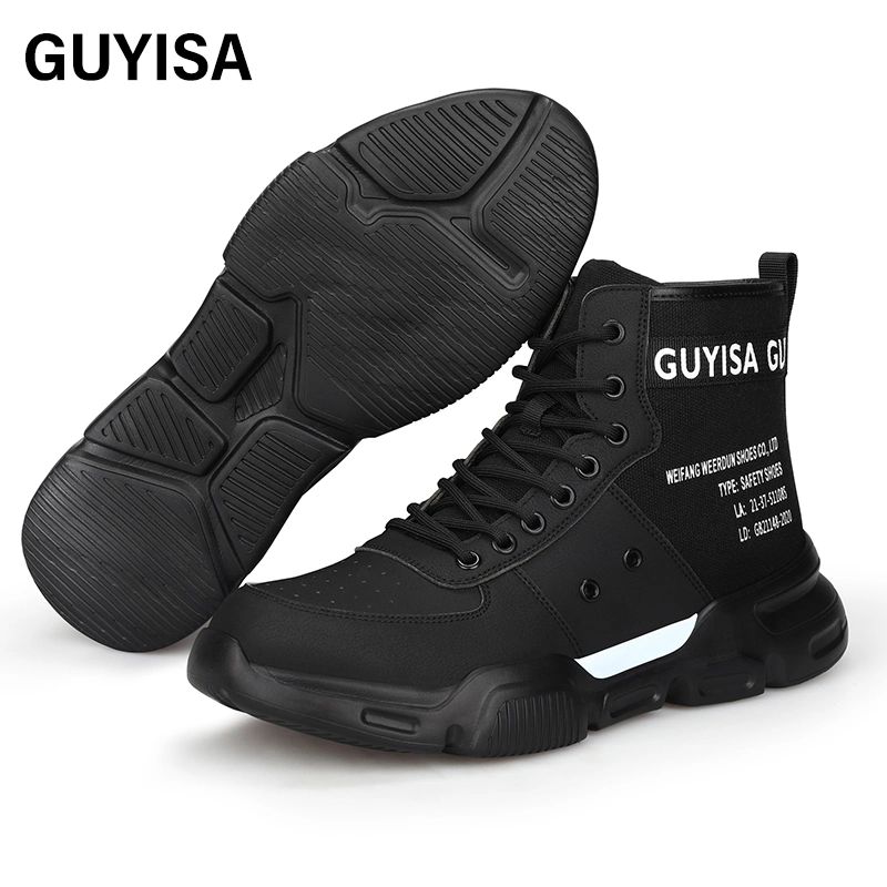 Guyisa Brand New Safety Boots Waterproof Nubuck Microfiber Leather Men's Casual Anti-Puncture Steel Toe Safety Boots