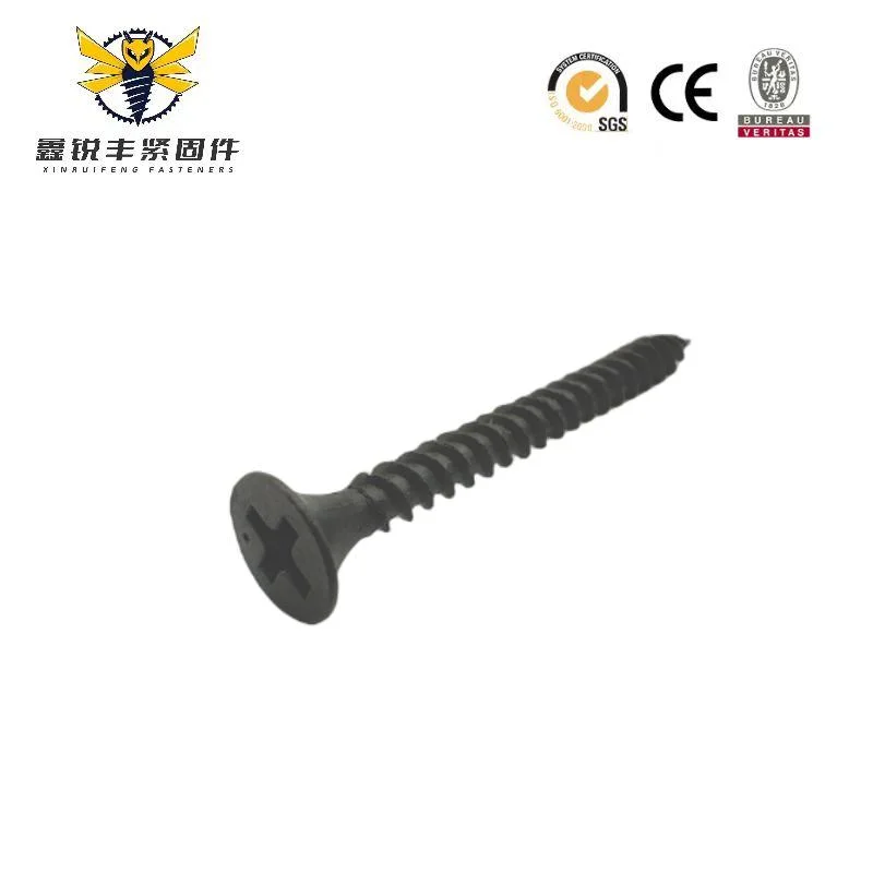 M3.5 Flat Head Self-Tapping Cross Drive Gray Phosphate Drywall Screw Bugle Head Wood Screw Gypsum Screw