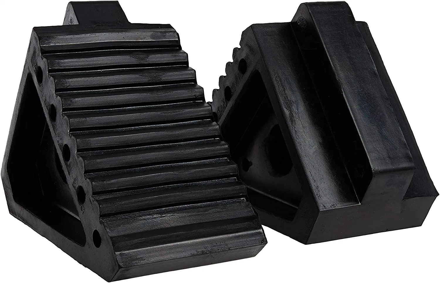 Solid Rubber Heavy Duty Black Wheel Chock