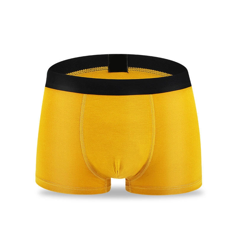 OEM Breathable Boxer Underwear Mens Bamboo Fiber Plain Color U Convex Shorts Underpants