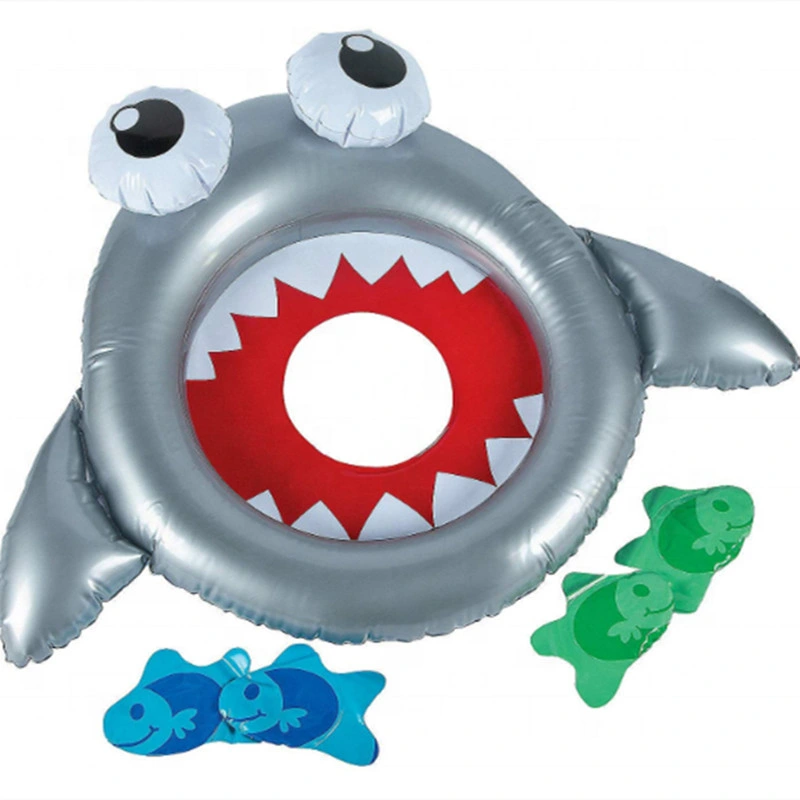 Inflatable Shark Toss Game Target Toys with Small Fishes