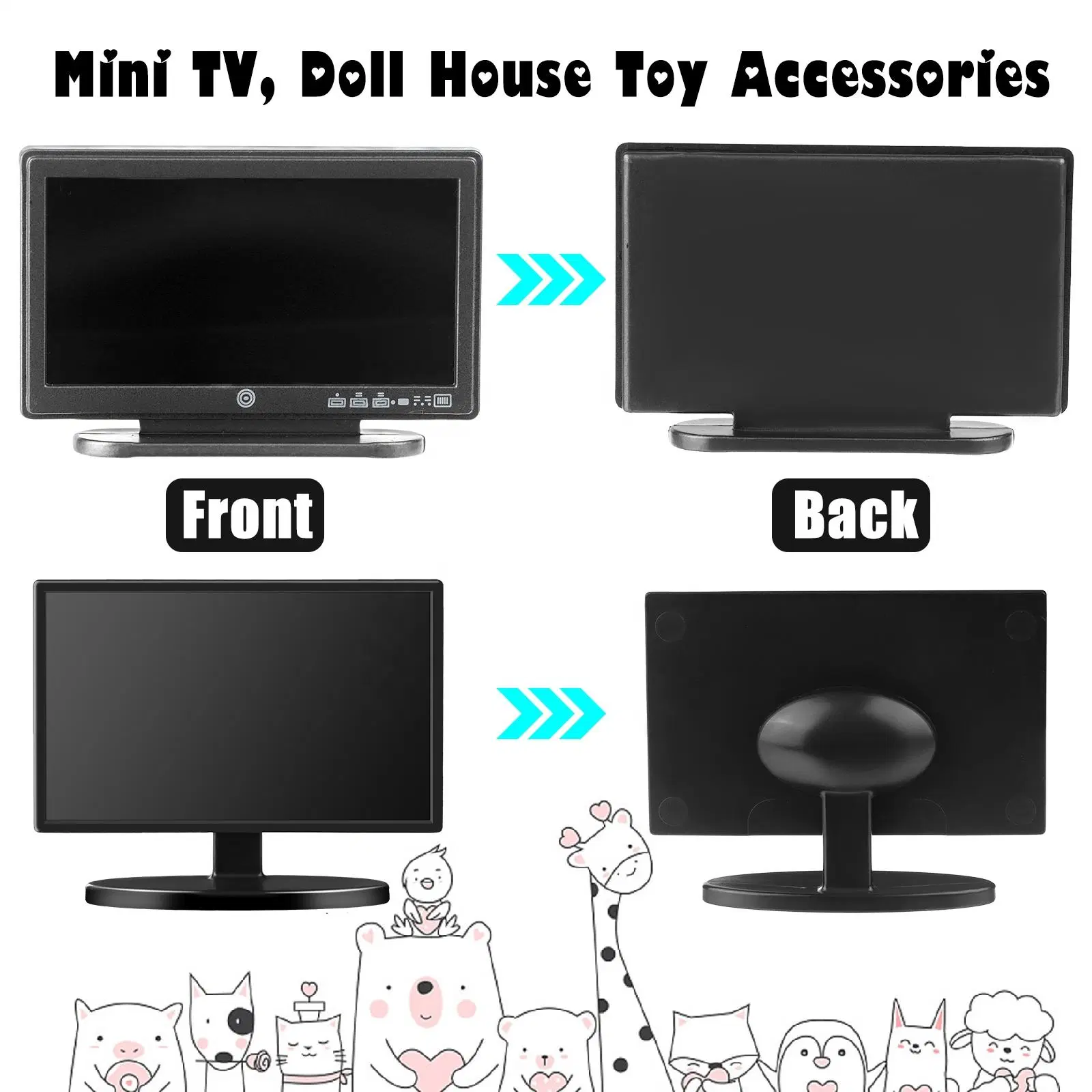 1: Télécommande TV miniature 12 poupées pour accessoires de décoration maison de poupées