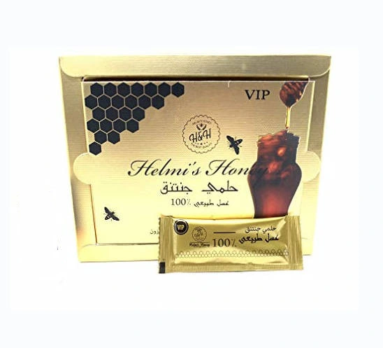 OEM 100% Natural VIP Honey Golden Branded Printed Royal Honey Strength Helmis Honey for Him 24pk Hot Sale