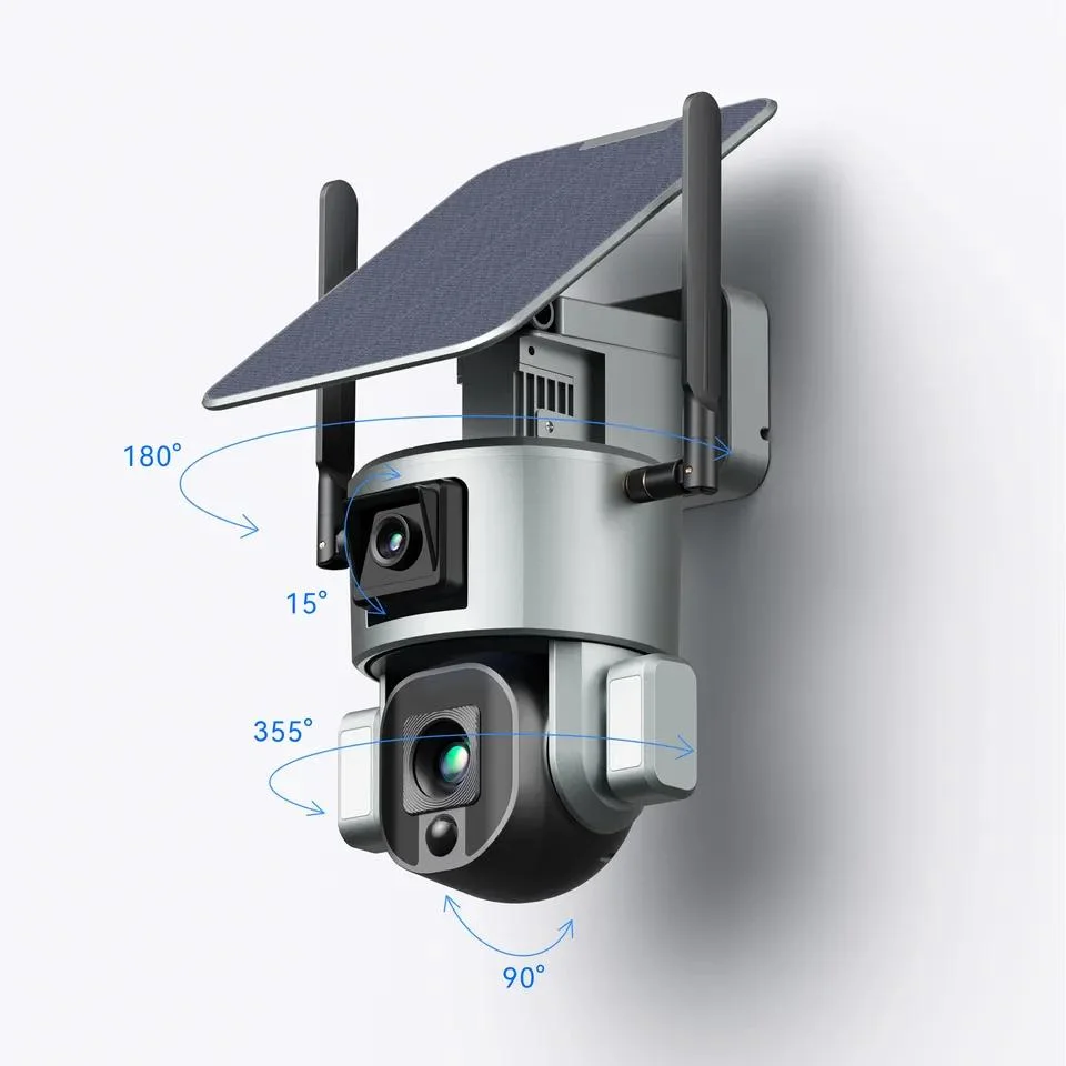 4K Motion PIR Security PTZ 4MP 4X 10X Zoom im Freien Überwachungs-Solar-CCTV-Kamera