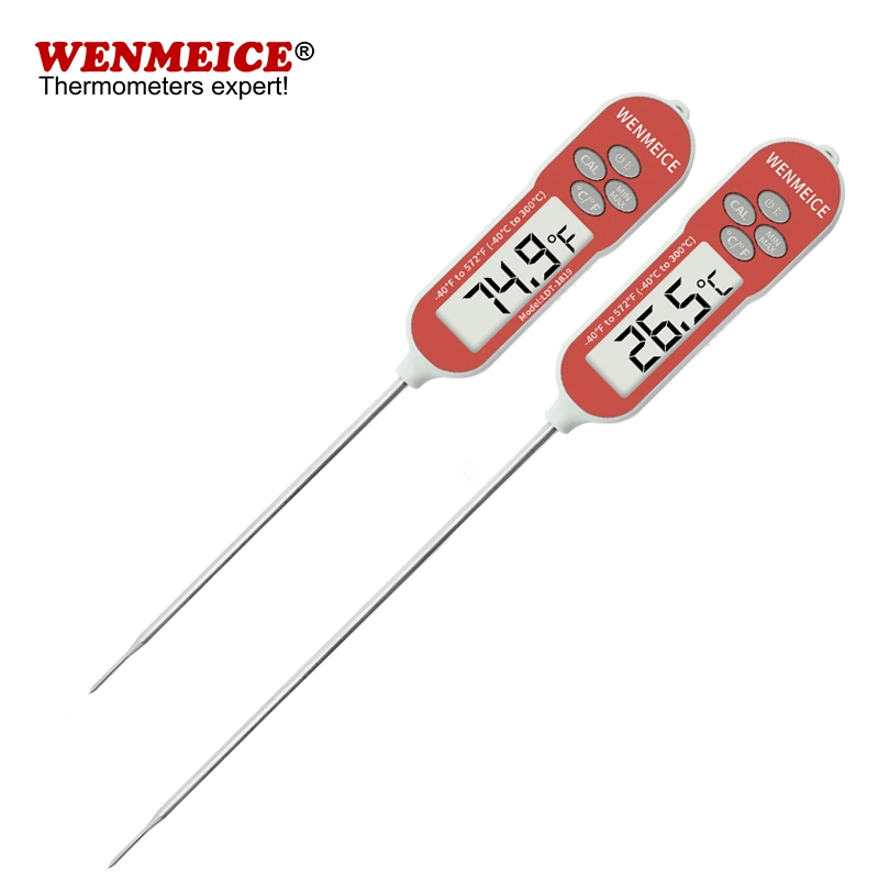 High Accuracy 0.5c Customized Pen Type Digital Kitchen Cooking Thermometer Red Color