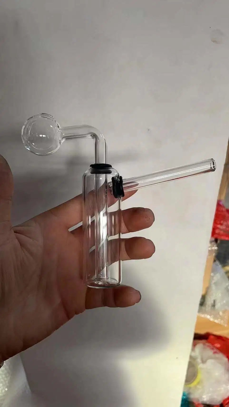 Quemador de aceite de vidrio de 3" con pegatina fumar agua Fancy Pyrex Pipe Hookah