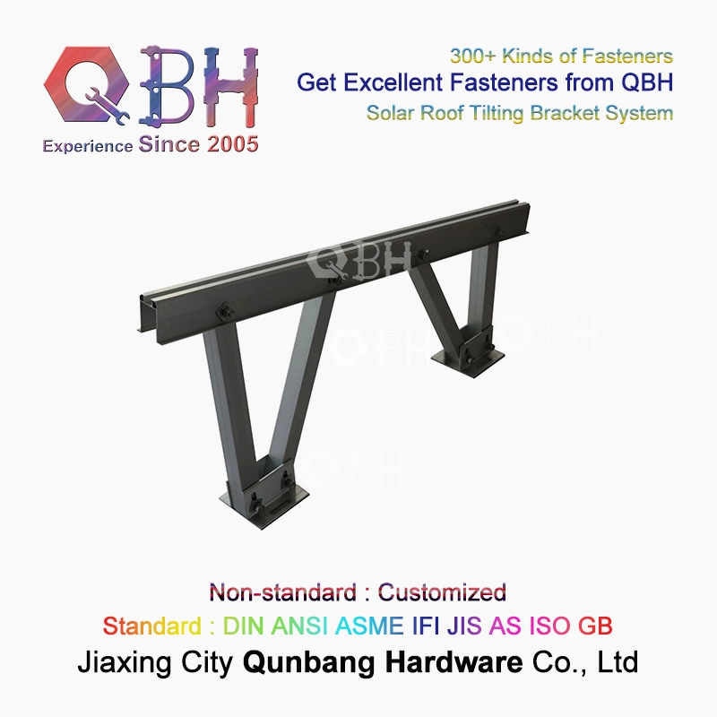 Qbh Customized Industrial Commercial Home Civil Use Solar Power Energy Photovoltaic PV Panel System Hollow Aluminum Extrusion Section Profile Triangle Bracket