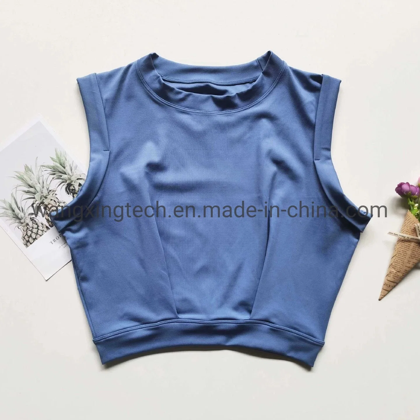 Fashion Crop Top Athletic Shirts for Women Cute Sleeveless Yoga Tops Running Gym Workout Shirts