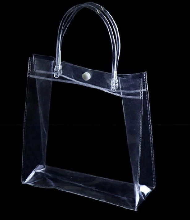 Wholesal Fashion Tote Gift Handbag Plastic PVC Clear Packing Bag