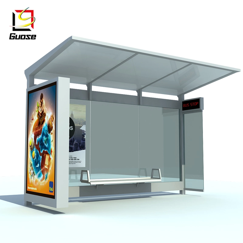 Modern Design Solar Bus Shelter Advertising Bus Stop LED Display Board