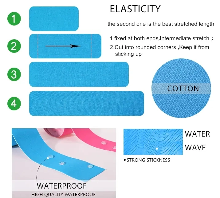 Cinta de músculo caliente Venta Elastic Kinesios cinta de cuidado de músculo para Cuidado de la salud deportiva