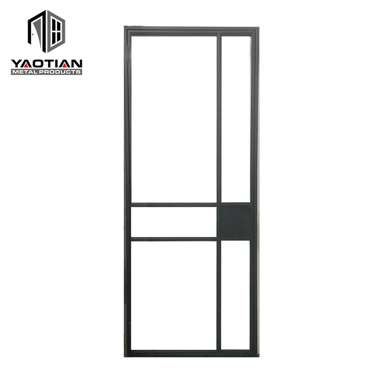 Contemporary Security Residential Black Painted Mirrored Glass Interior Door