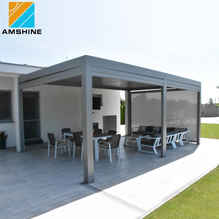 Modern Design Patio Roof Outdoor Louvered Roof Sunshade Gazebo Waterproof System Bioclimatic Motorized Aluminium Pergola Prefabricated House