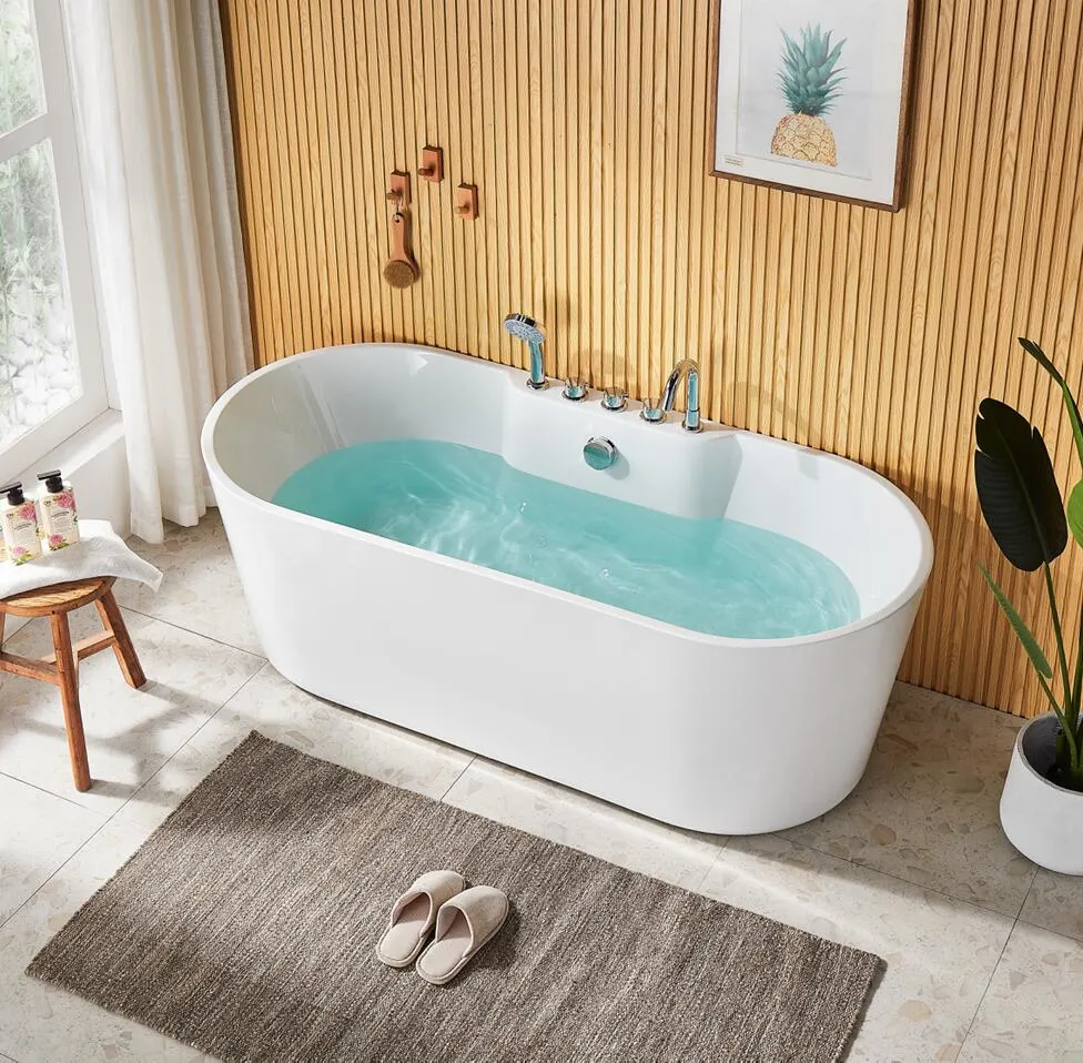 Salle de bain douche bain à remous baignoire avec robinet autostable (Q163f)