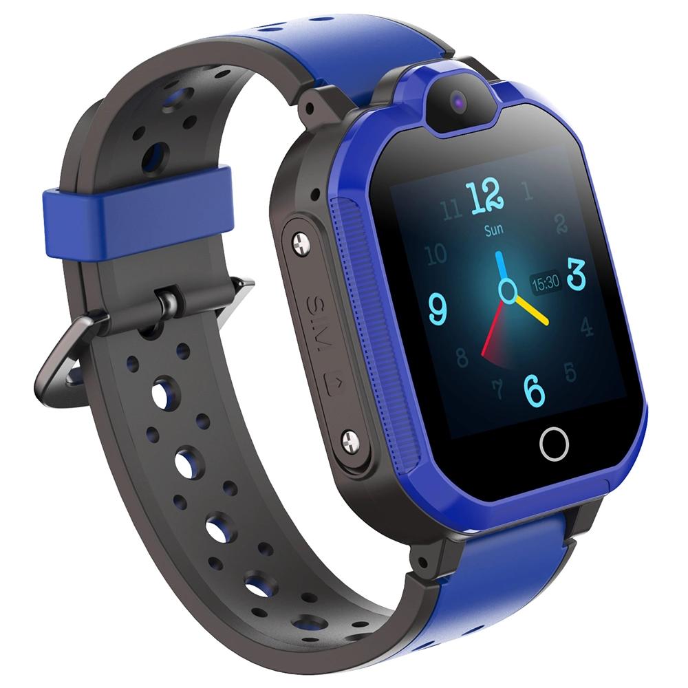 H01 Reloj inteligente niños WiFi GPS 4G Videollamada Sos Impermeable IP67 de niño reloj de pulsera Rastreador de Monitor de la cámara del teléfono Ubicación (ver la versión de la UE) - Azul