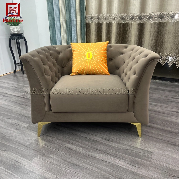 Quarto Luxury Chesterfield Button - Sofá-tufado Velvet Home mobiliário moderno Sala de estar Sofá