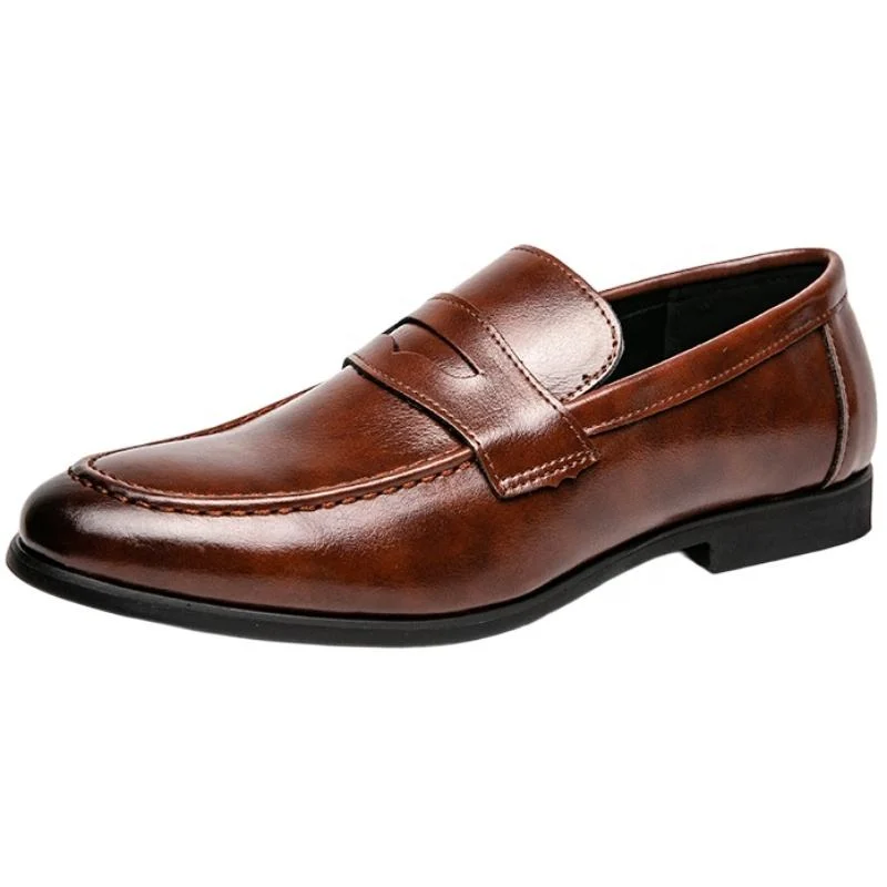 Chaussures habillées en cuir véritable pour hommes, faites à la main, style décontracté, pour affaires, banquet et mariage.