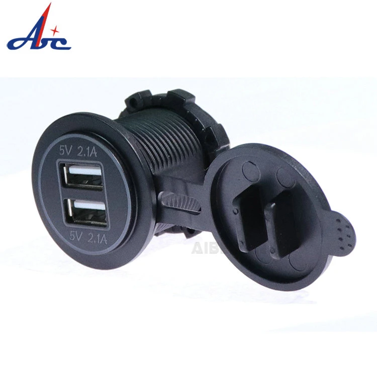 12V 24V Universal 2.1A 4.2A Motorcycle Truck Car USB Charger Dual USB Auto Charger with Power Adapter Socket