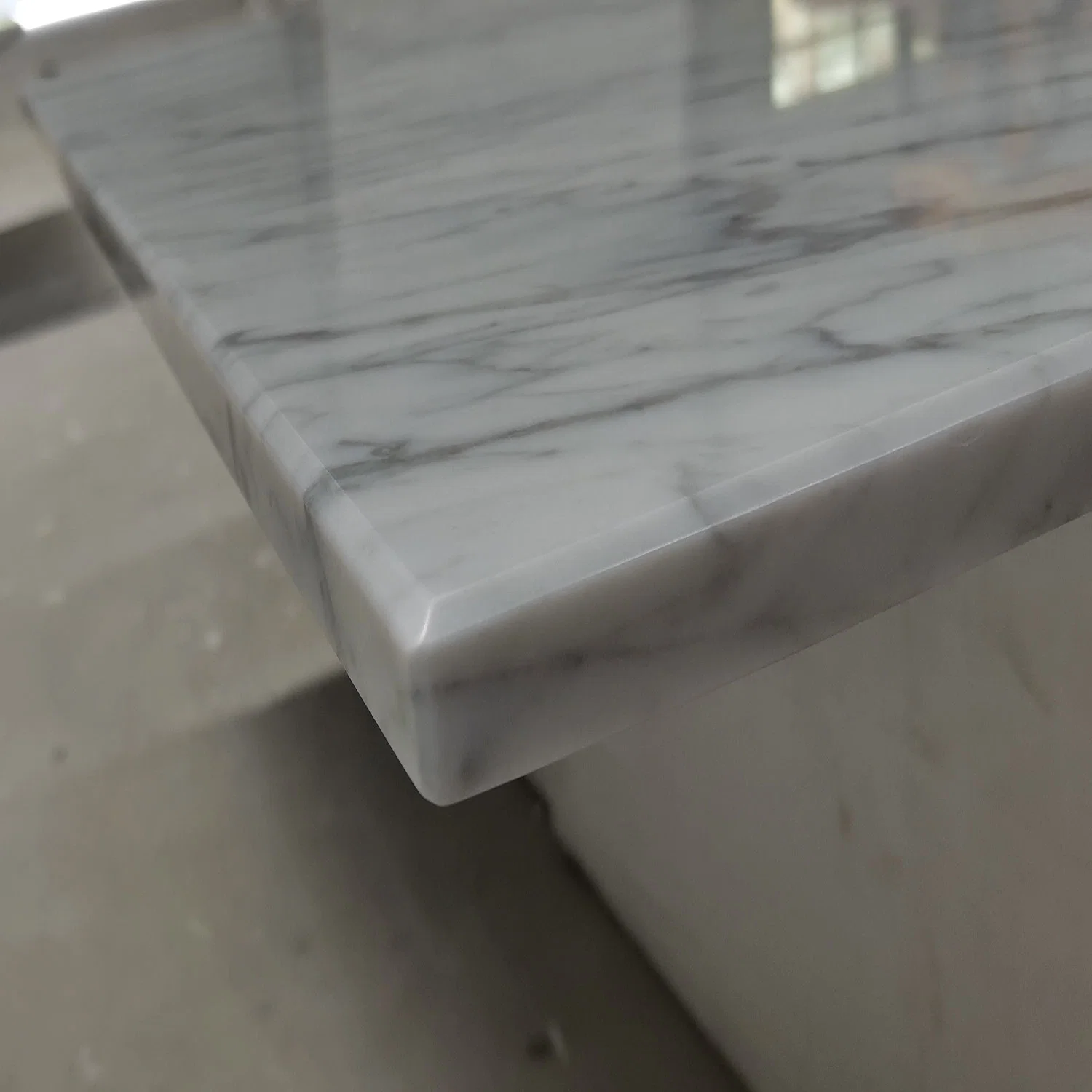 Proyecto del Hotel Italiano Bianco Carrara Mesa de Piedra Blanca Contador Arriba Encimeras de mármol