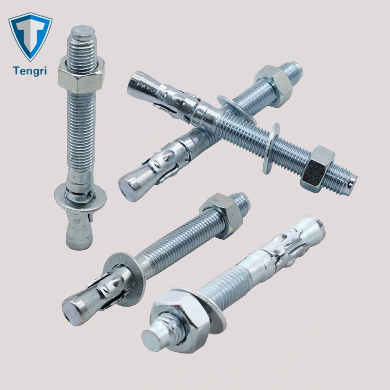 DIN ANSI Standard Yellow Zinc Plated Blue White Zinc Plated Wedge Anchor Bolt for for Concrete Wall