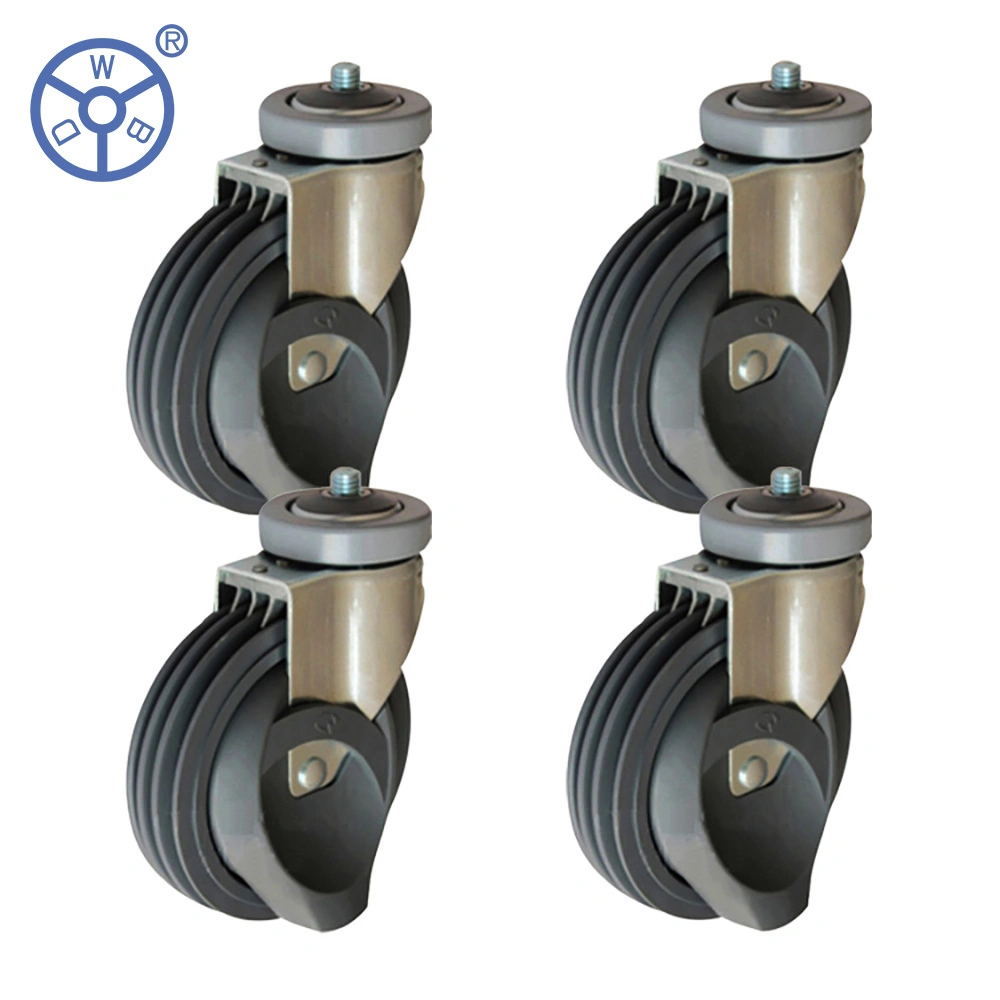 Nueva llegada Hot Sale Threaded Stem Type PU Carro de la Compra Rueda