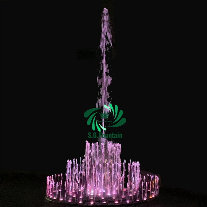 Fuentes de agua maravilloso jardín de la música decorativa fuente con luz LED RGB