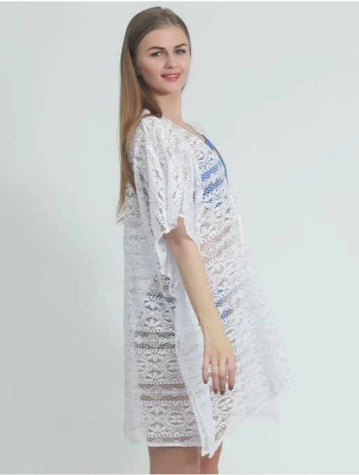 Summer Breathable See-Through Lace Hot Beachwear Beach Dress Clothing Clothes