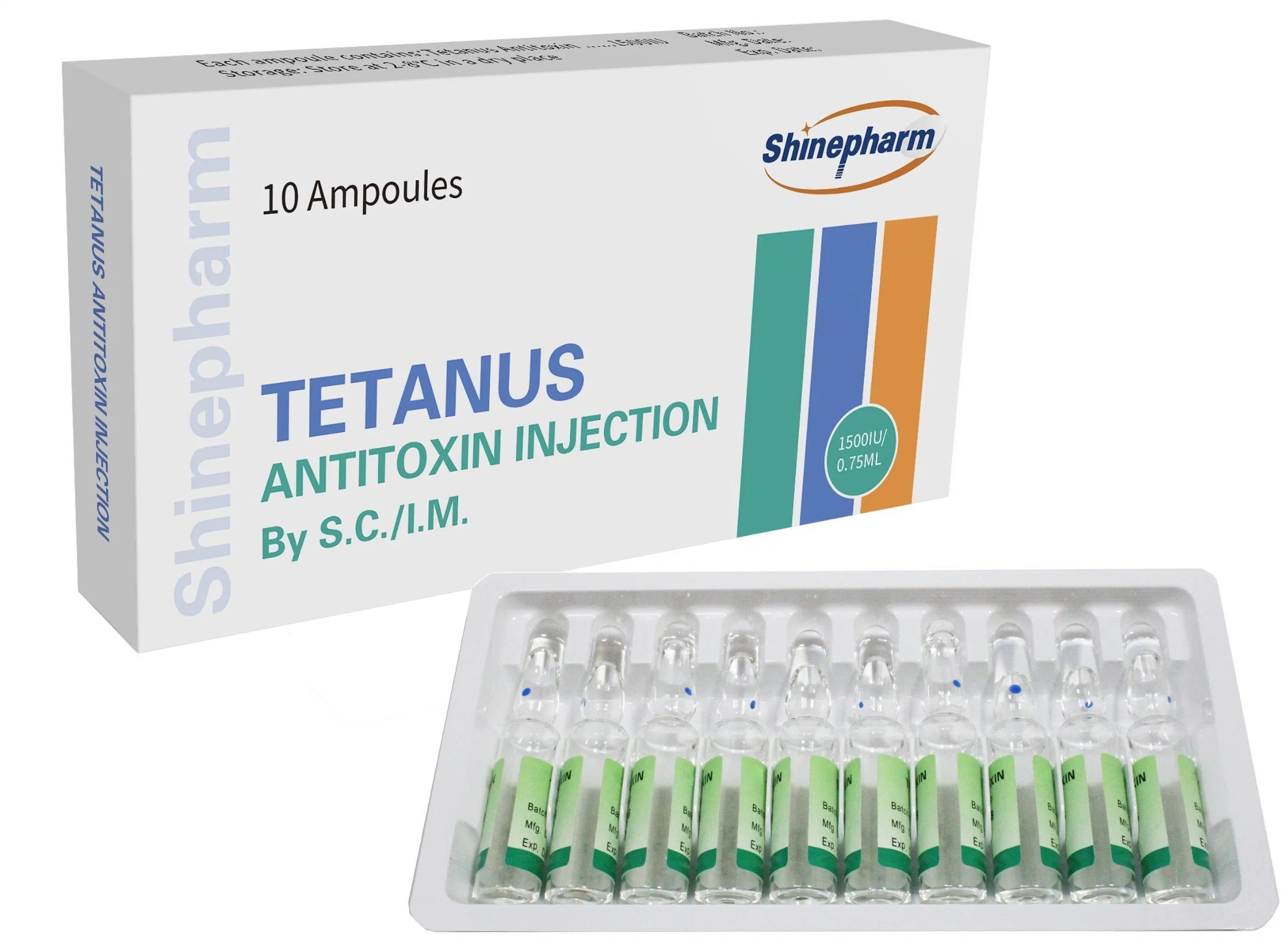 Injection d'antitoxine tétanique 1500iu/0,75ml avec Shinepharm