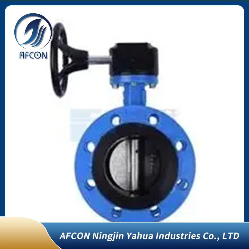 DN100 Pn16 4 Inch Worm Wheel Cast Steel Soft Sealing Flange Butterfly Valve