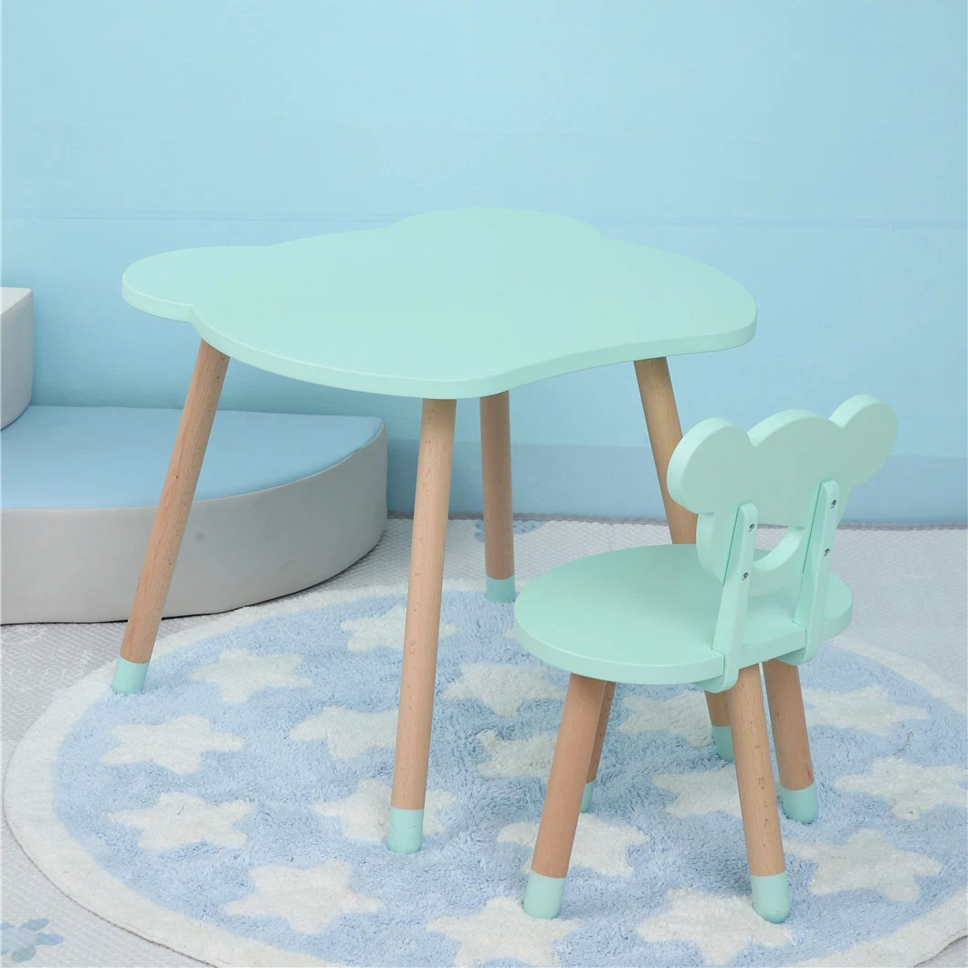 Diseño de estilo europeo colorido juego de mesa y silla para niños mobiliario preescolar