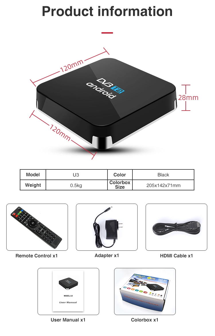 Hybrid Ott TV Box with DVB-T2 Combo TV Recevier