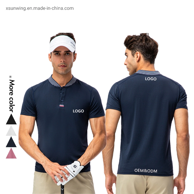 Xsunwing High Quality Nylon Polyester Polo Blank Embroidered Mens Golf Polo Shirt with Custom Logo