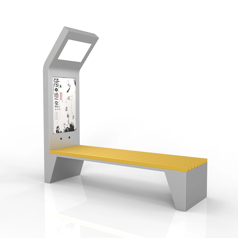 Solar Powered Night Advertising Light Box Smart Bench