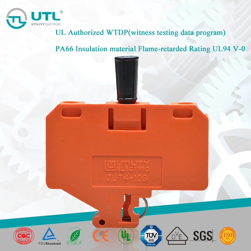 Test Terminal Block 10mm2 Base Terminal Block Screw Mounted Jut4-10s