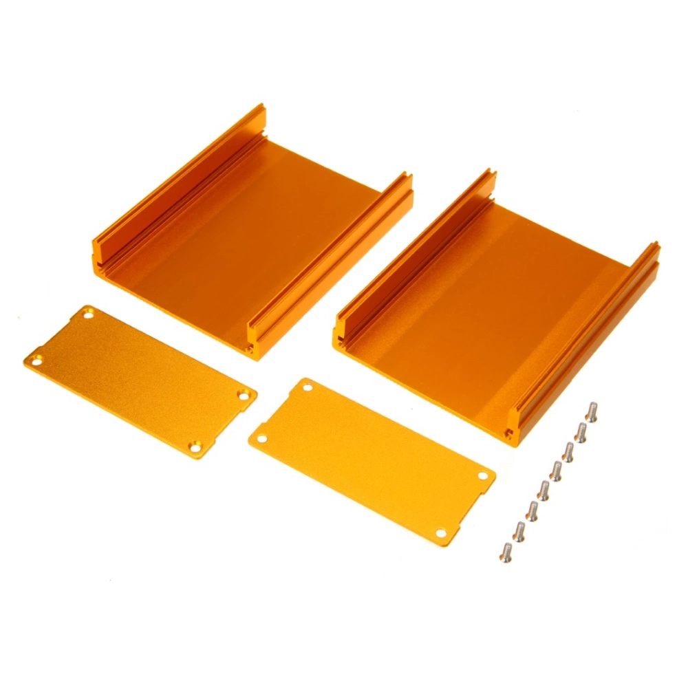 Golden Extruded Aluminum Enclosures PCB Instrument Electronic Project Box Case 100X76X35mm W315