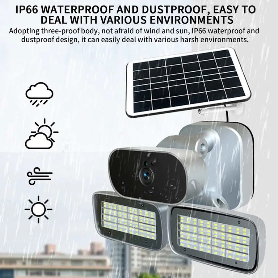 Tuya 1080p Solar Wireless Kamera 160 Licht Bewegungserkennung Nacht Vision Gartenleuchte CCTV Courtyard Monitor WiFi CCTV-Kamera